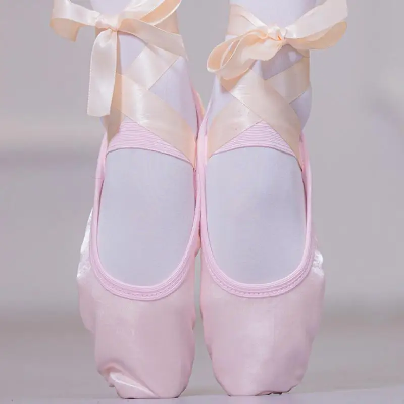 New Sweet Embroidery Ballet Dance Shoes Satin Soft Sole Gymnastics Shoes Kid Cartoon Lovely Practice Dance Footwear Casual Shoes
