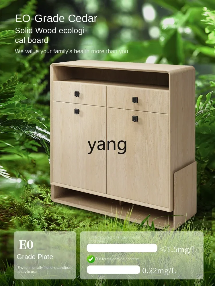 LH minimalist solid wood shoe cabinet light luxury high-end sense household explosion smart disinfection shoe cabinet