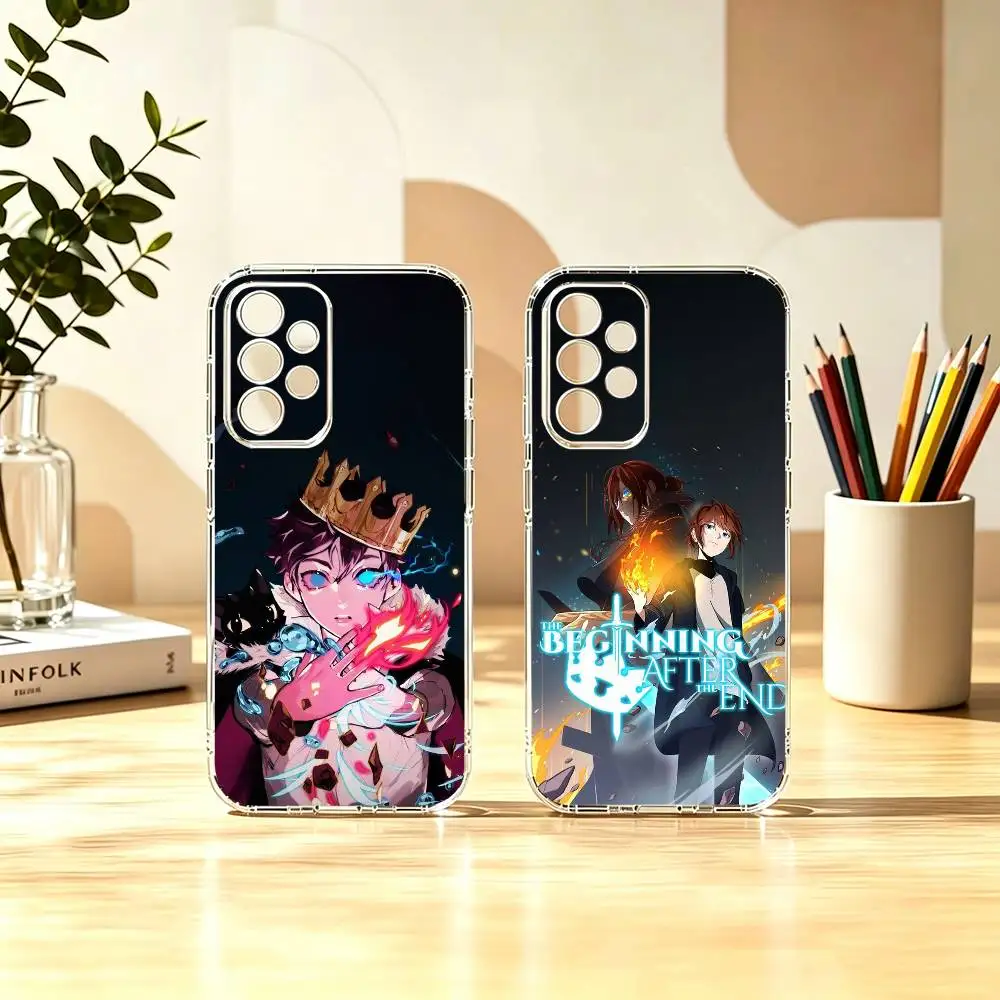 Arthur The Beginning After The End Anime  Stand Phone Case Transparent TPU For Samsung S25,24,23,22,21,10,9,Ultra,Plus