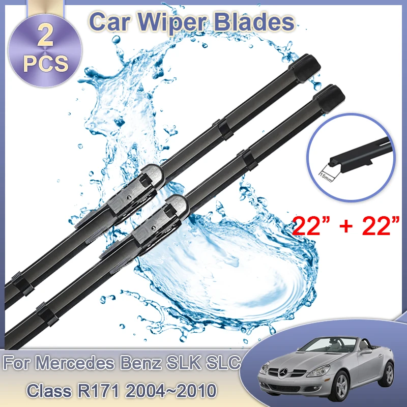 

2x For Mercedes Benz SLK SLC Class R171 2004~2010 Front Window Windscreen Clean Protect Windshield Wipers Auto Tools Accessories