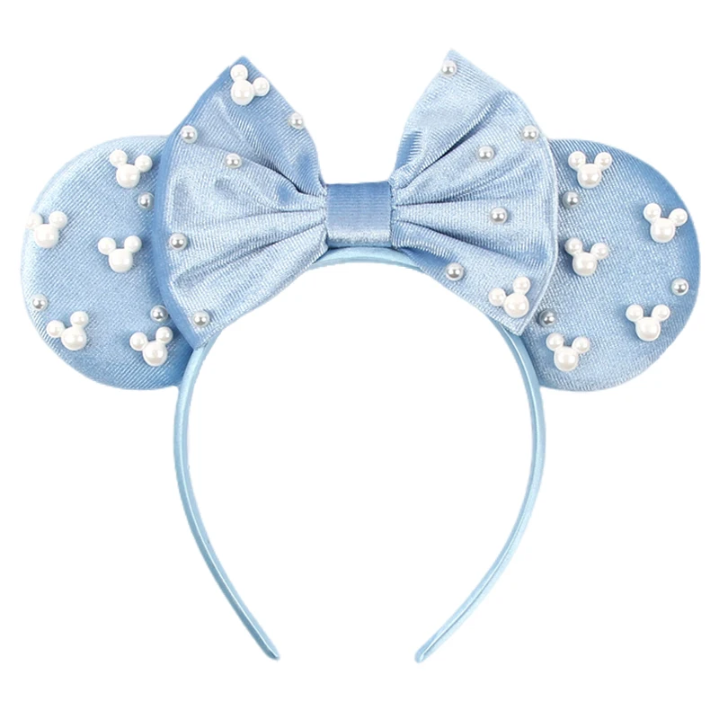 1pc Cute Mouse Ears Headband Women 5‘’ Velvet Bow Hairband For Girls Festival Party Cosplay DIY Hair Accessories Gift image 3