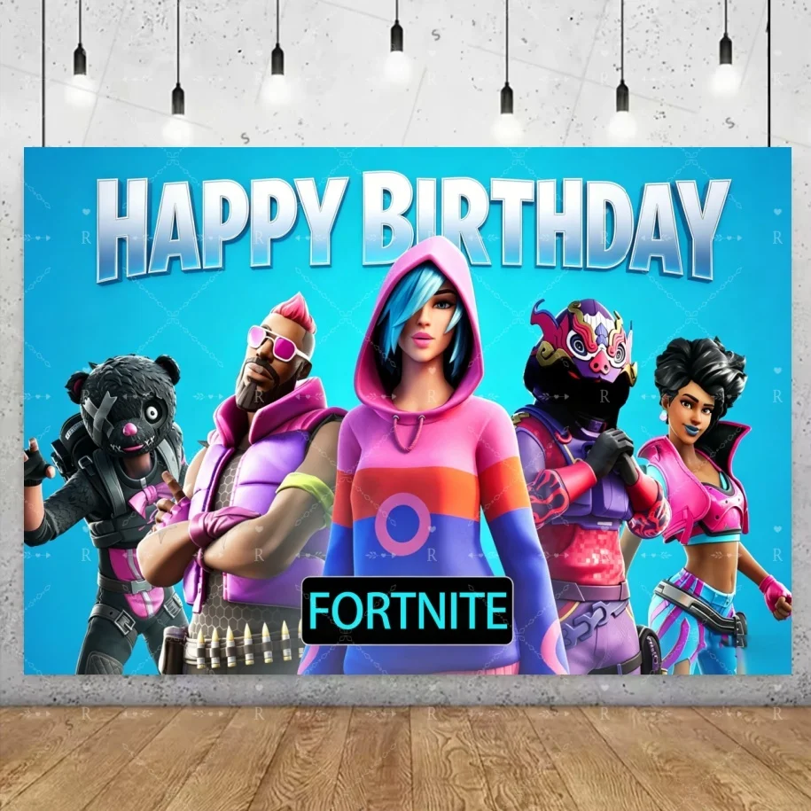 Interesting Shooting Game Fortnite Theme Birthday Party Decoration Supplies Cup Plate Balloons Cake Topper Banner Props Kid Gift view 6