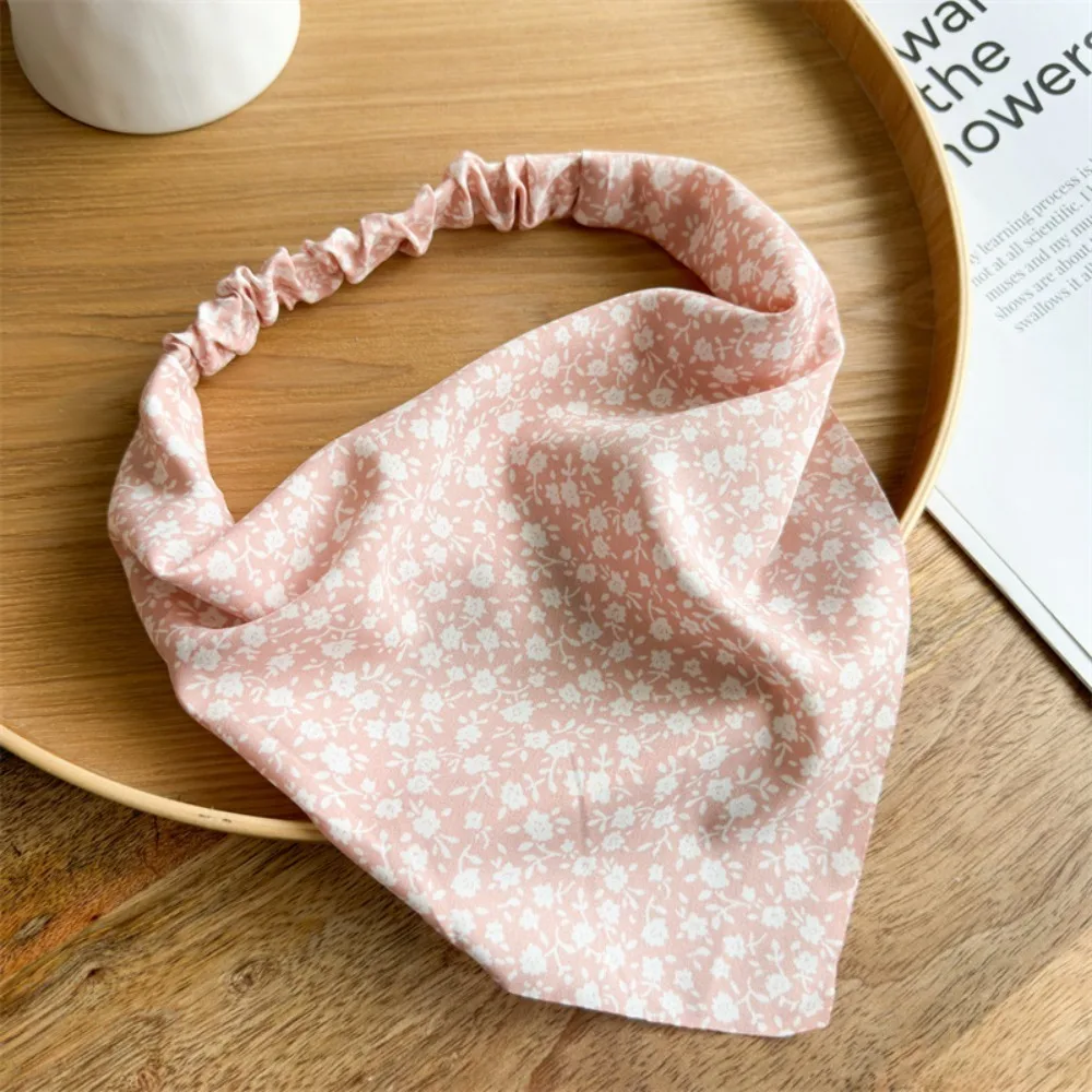 

New Small Daisy Floral Fabric Bandanas Chiffon Elastic Band Ladies Turban Hair Accessories Woman