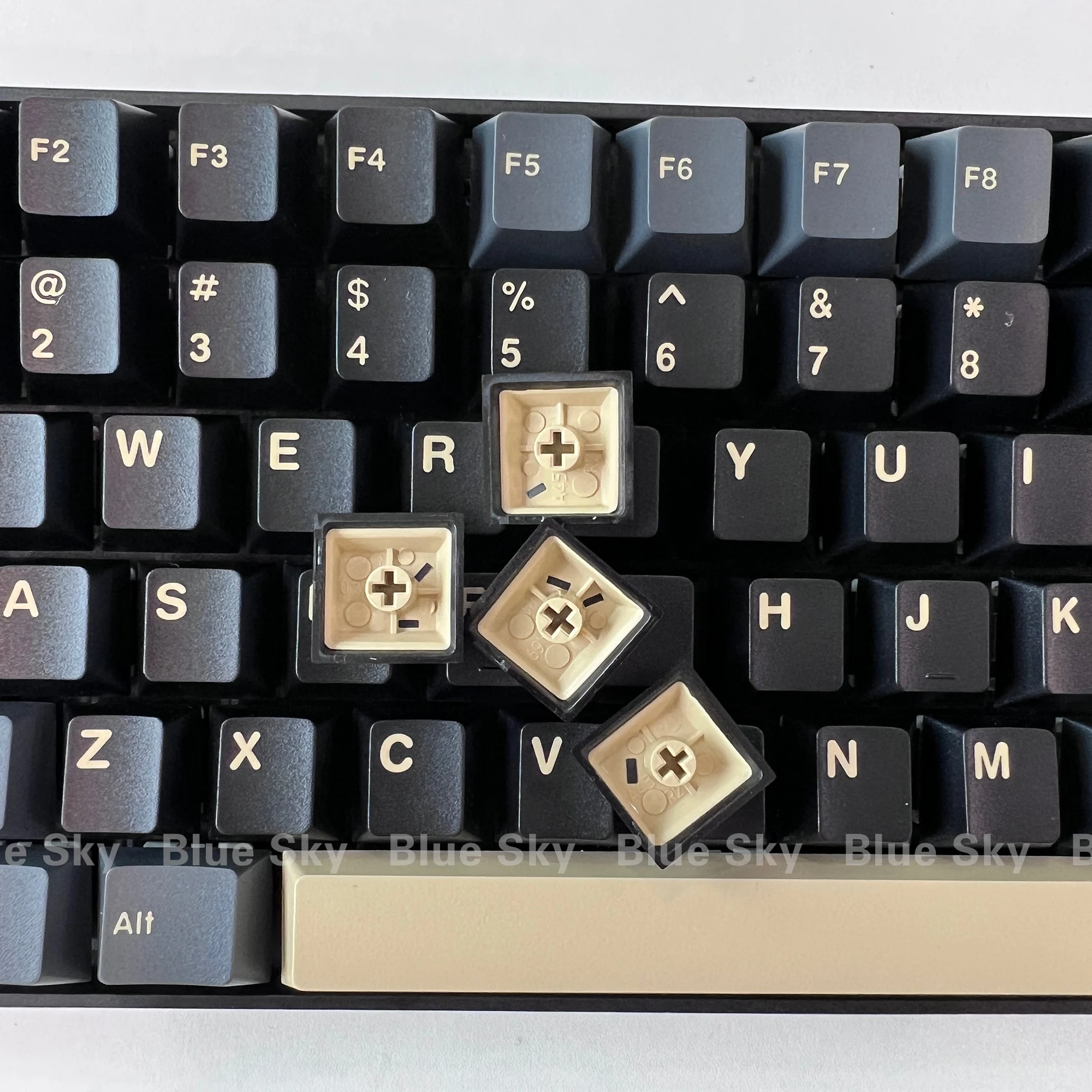 Imagem -06 - Keycap do Tema Blue Sky Gmk Perfil Cereja Doubleshot Material Abs 163 Teclas para Teclado mx Mechanicla Apes