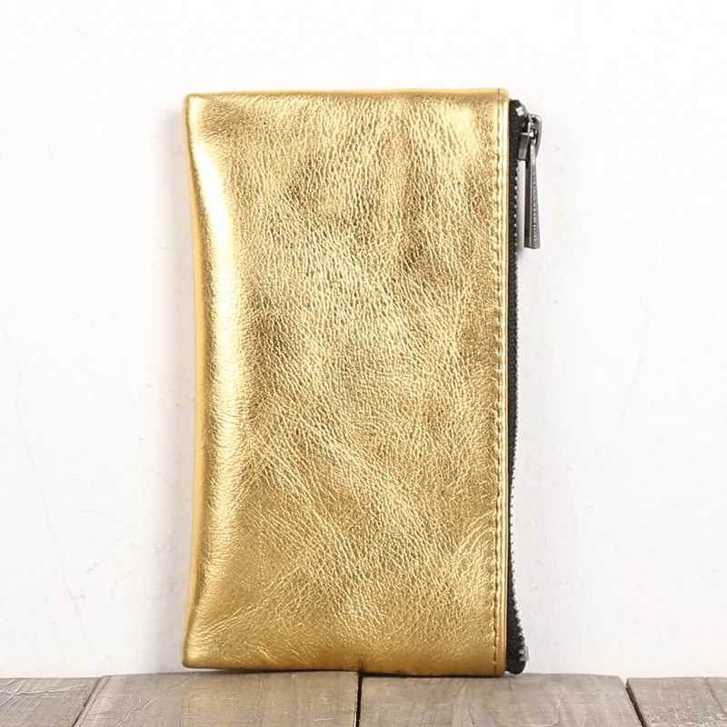 

Zipper Coin Purses Cowskin Leather High Quality Long Wallet Casual Storage Card Bag Simple Coin Pouch