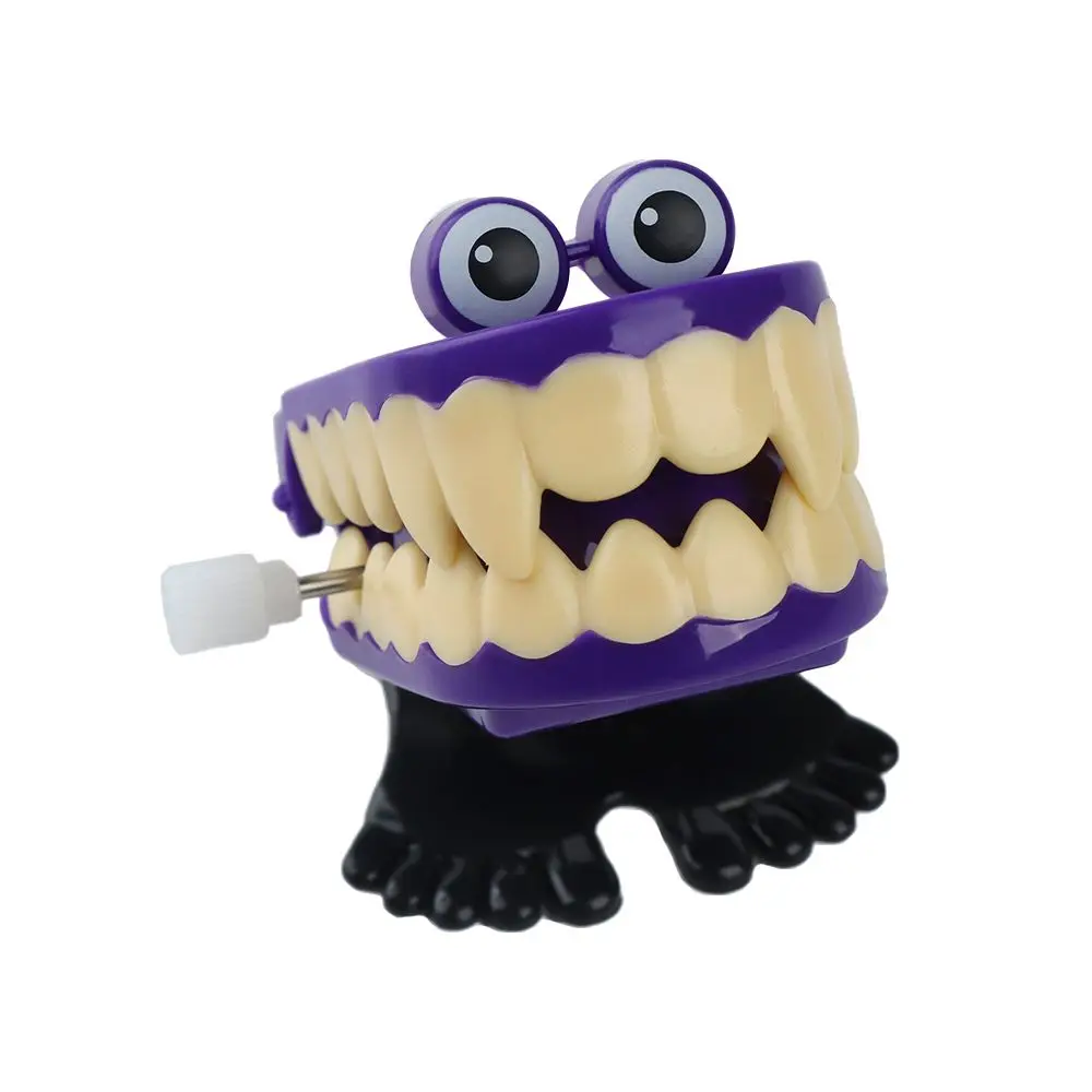 Funny for Baby Kids Chattering Funny Plastic Walking Teeth Shape Babbling Denture Wind Up Clockwork Toy Clockwork Toy