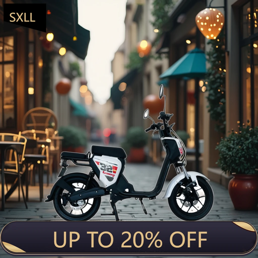 

SXLL EcotoRide Urban 60V 1200W Electric Moped Kick Scooter Streetbike Pedal Removable Battery 45km/h Top Speed for City Commute