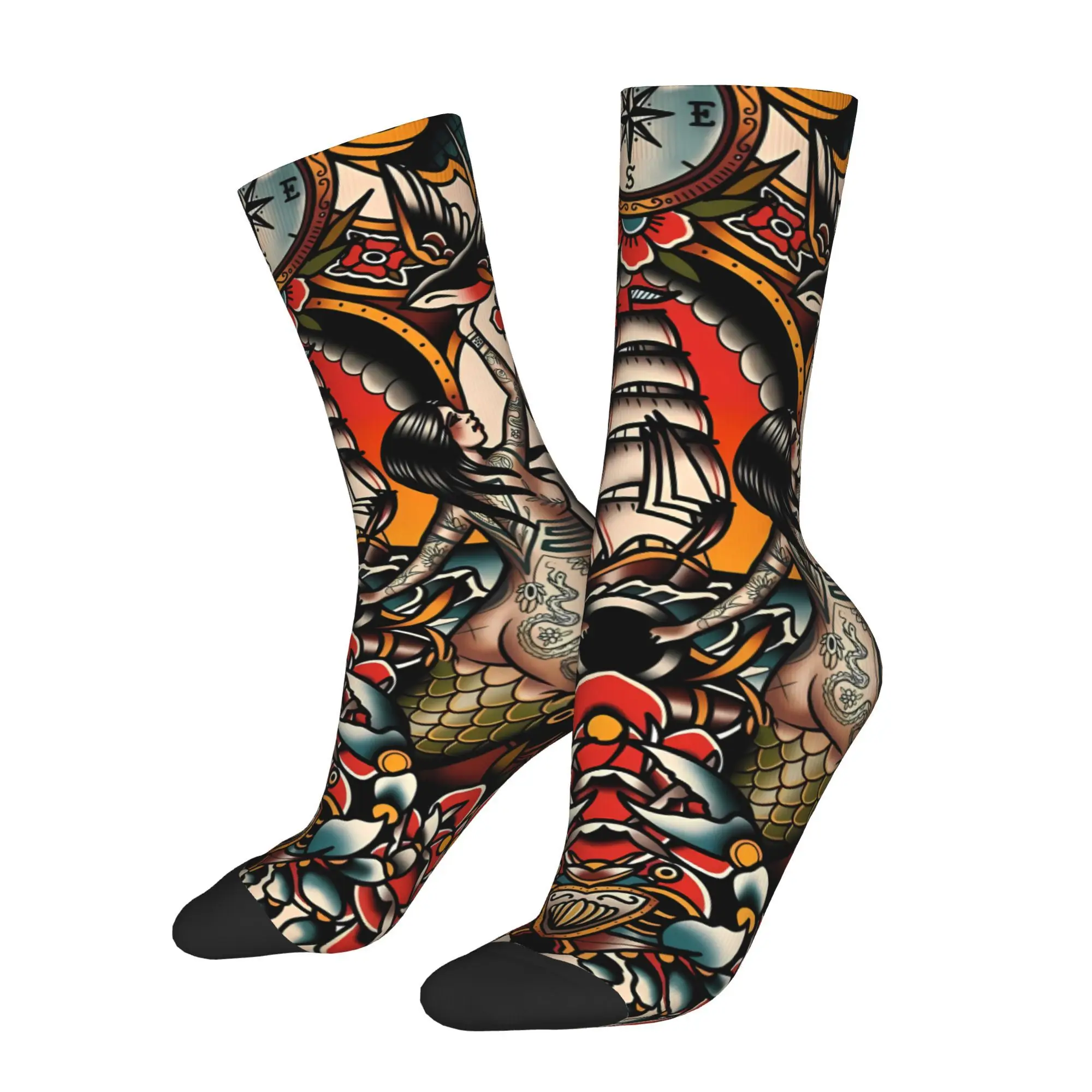 

Cool Tattoo Sock Printed Man Polyester
