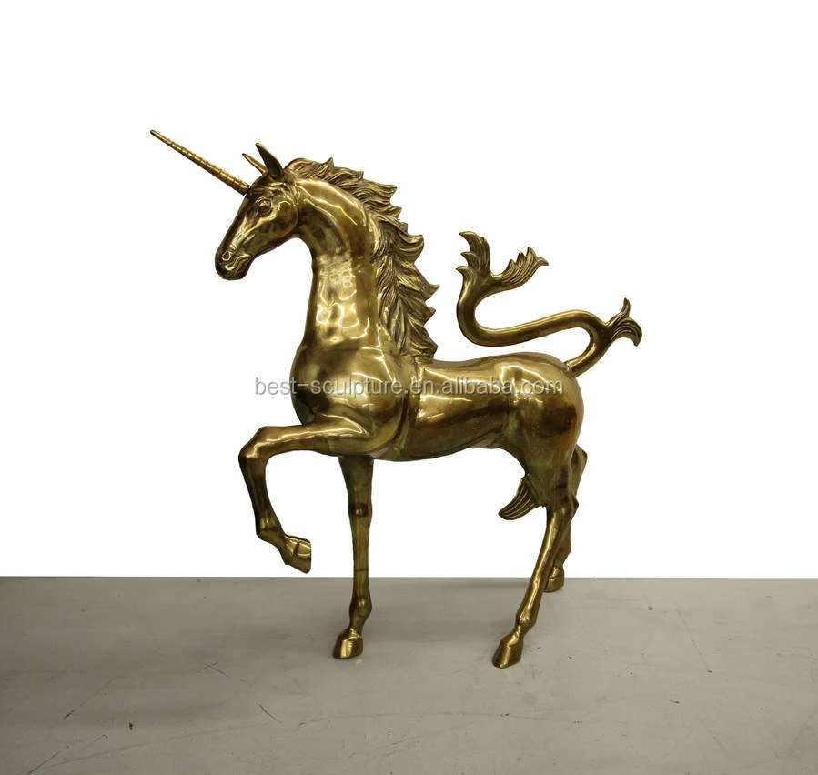 unicorn horse brass statue large metal garden sculpture for sale