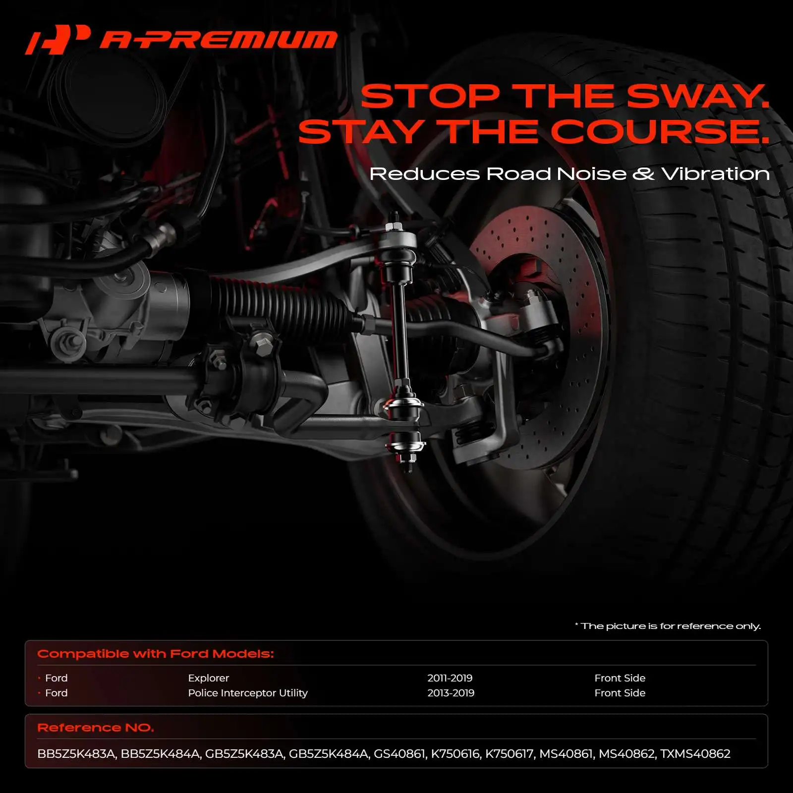 A-Premium 2x Front Left & Right Stabilizer Sway Bar End Link for Ford Explorer 2011-2019 Police Interceptor Utility 2013-2019