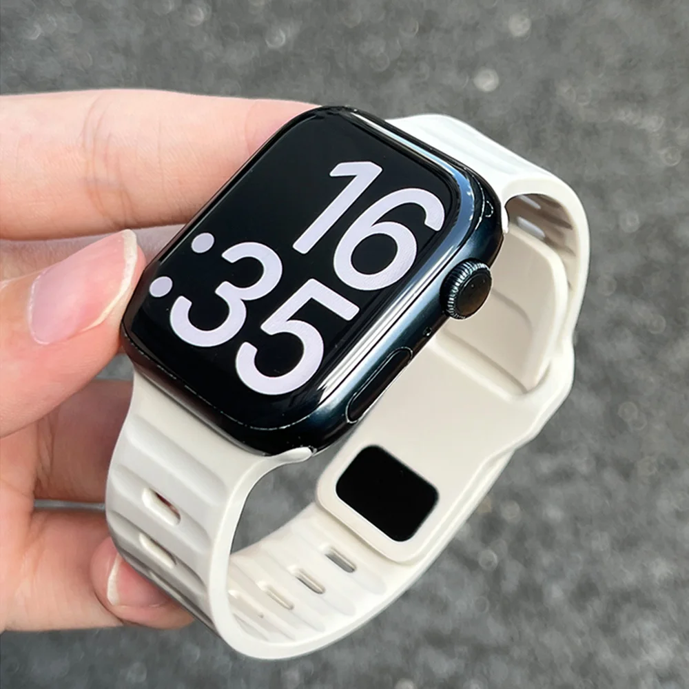 Sport Band For Apple Watch Ultra 2 Strap 49mm 44mm 45mm 42mm 38-40mm 44mm/46mm Silicone Bracelet iWatch Series 10 9 8 7 6 SE 5 4