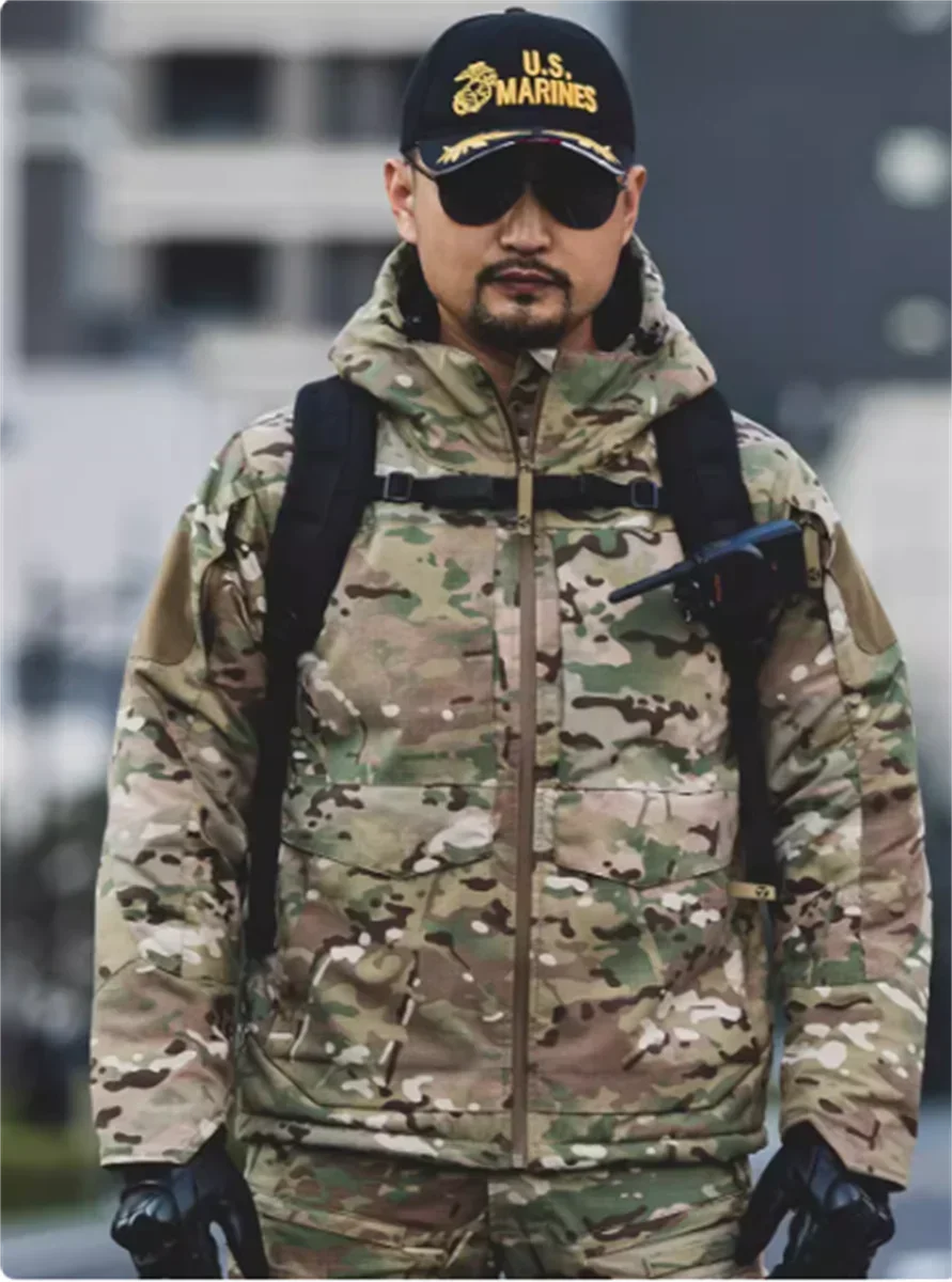 Outdoor camouflage cotton clothing is wear-resistant, warm and windproof in winter