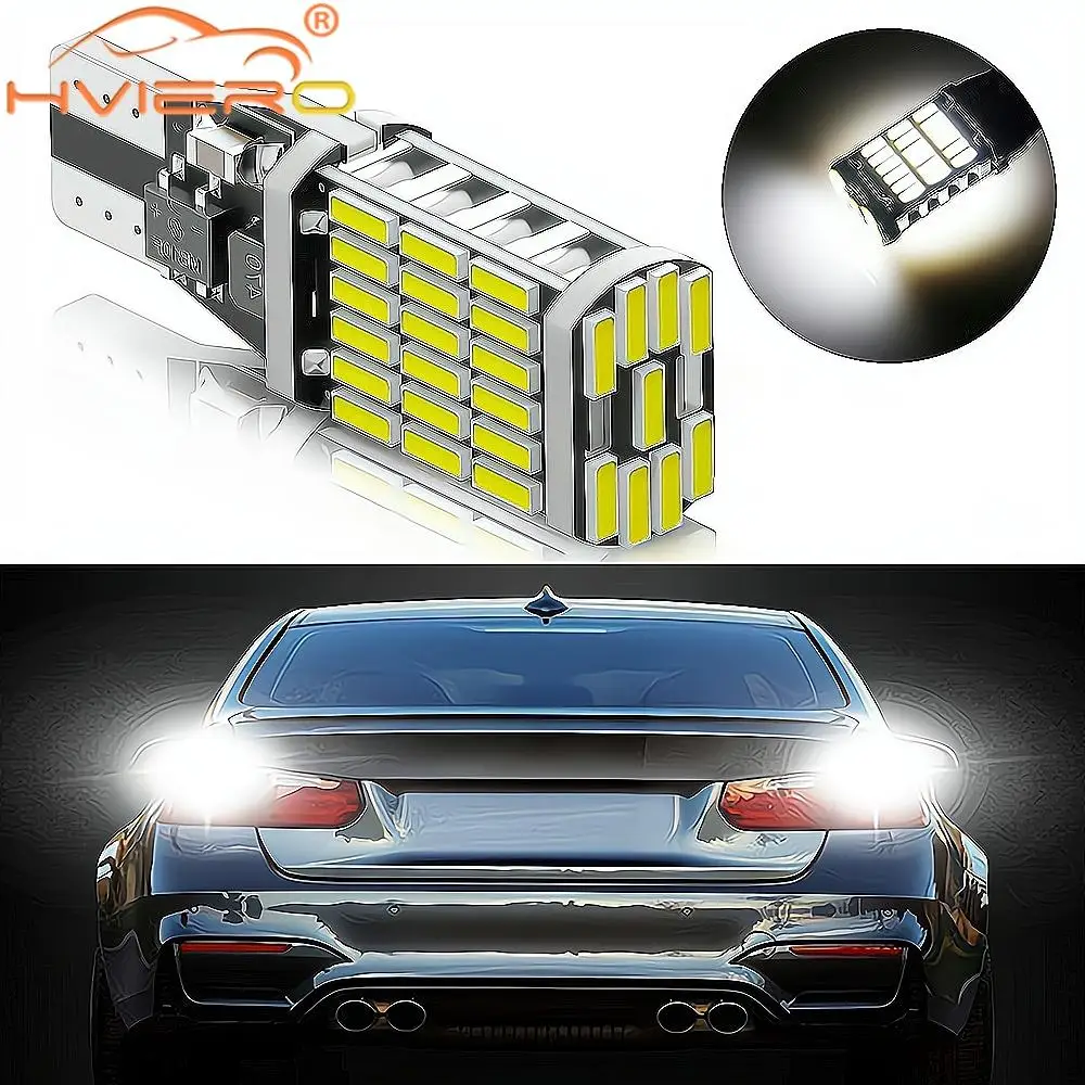 1PCS 1156 1157 T15 LED Bulbs Car Lights Turn Signal Reverse Brake Light Waterproof Fog 45SMD 4014 12V DC Automobiles Lamp White