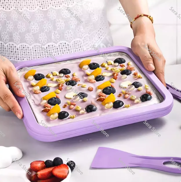 Multifunctional household stainless steel fried ice plate fried yogurt machine homemade fried ice artifact homemade