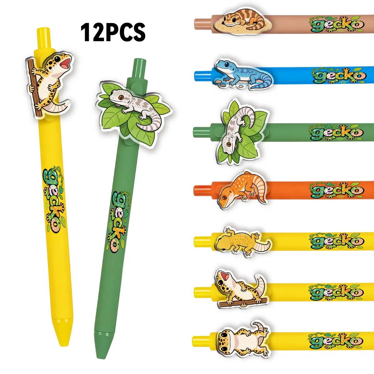 

Набор из 7/12 шариковых ручек с рисунком ящерицы, разноцветные, для студентов, канцелярские товары для офиса