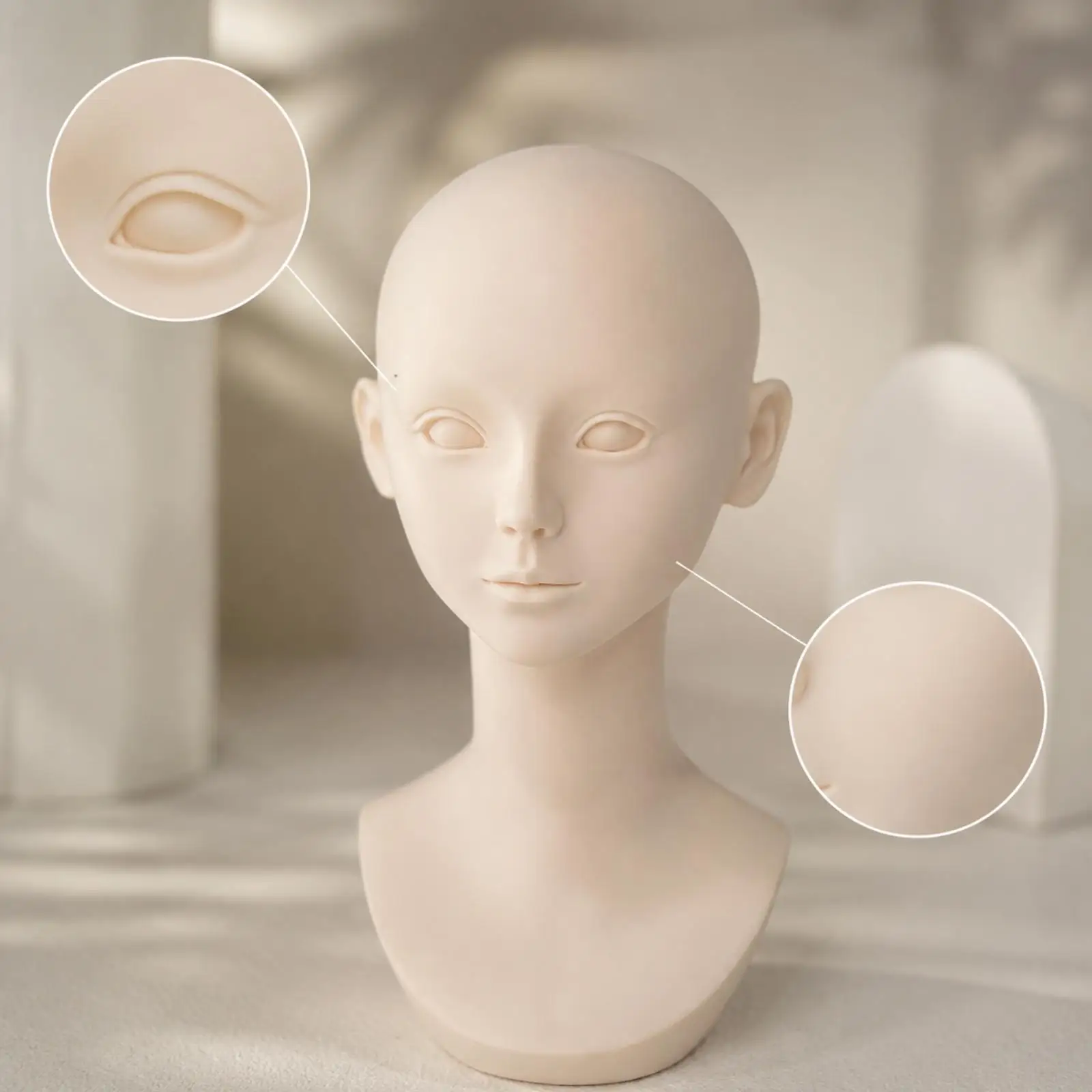 Beauty Training Mannequin Head PVC for Hairpiece Styling Cosplay Setup Product Display