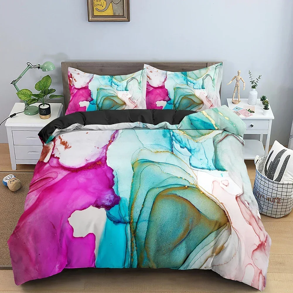 

Luxury New 3D Print Duvet Cover Marble Texture Bedding Set Colorful Pattern Quilt Cover Twin King Comforter Covers