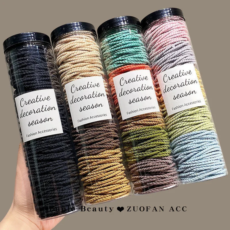 

100Pcs/Set Girls Elastic Hair Bands Girls Hair Accessories Colorful Rubber Band Children Ponytail Holder Kids Hair Ties