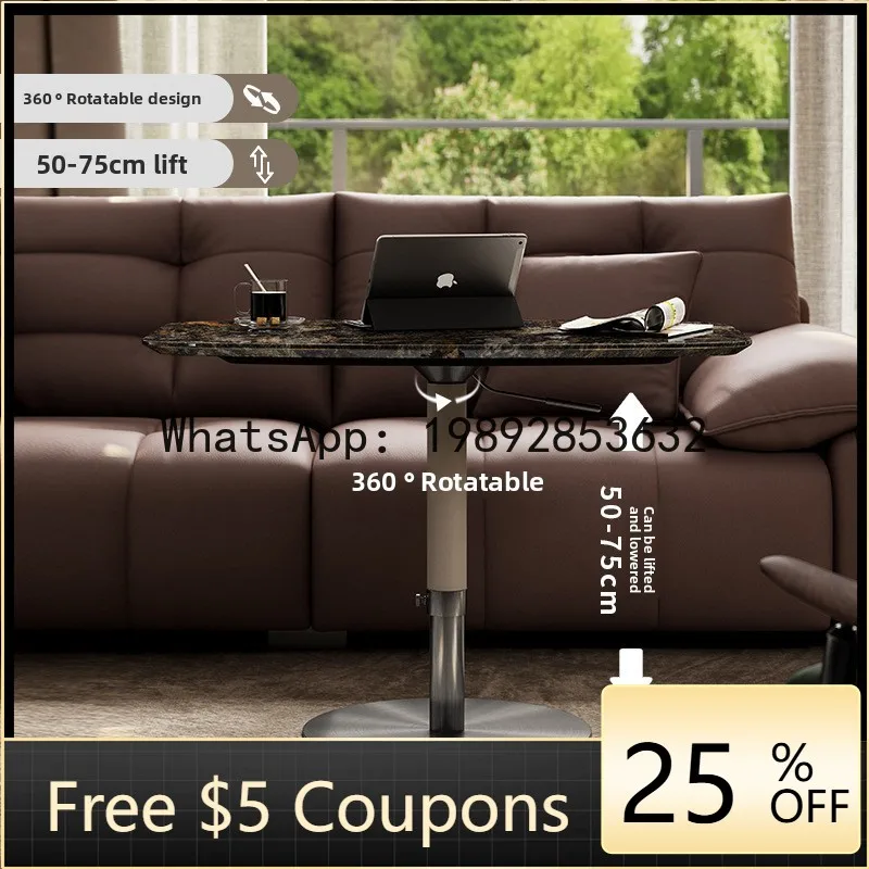 Z3   Natural Marble Adjustable Rotating Creative Sofa Side Table Luxury Stone Meeting Small Table