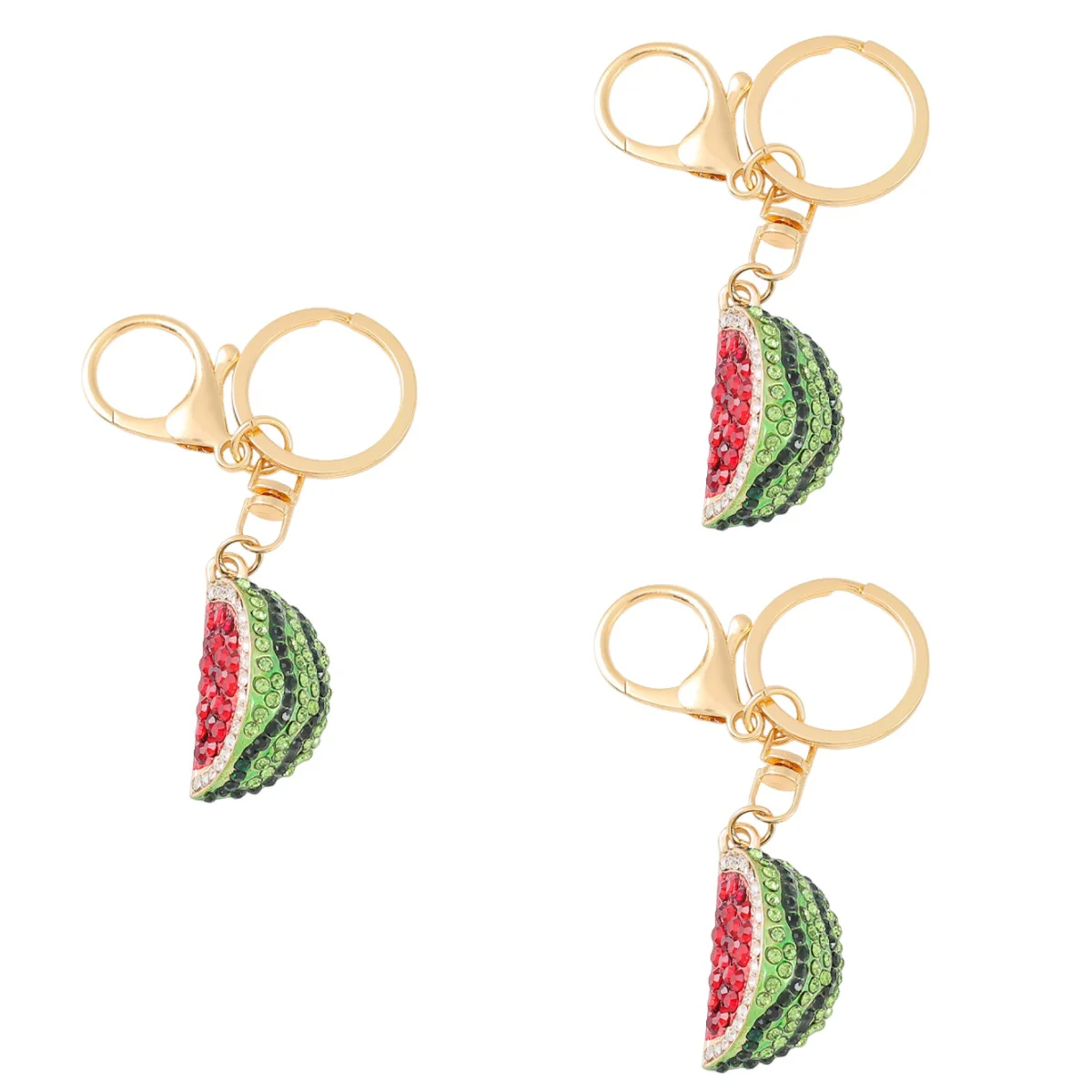 

3 Pieces Watermelon Keychain of The Lid Pendant Charms Gift Shiny Hanging Ornament Zinc Alloy Mini Decor Banquet Bag