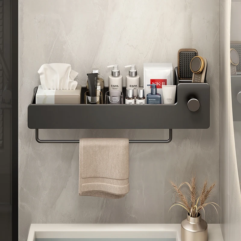 XK Bathroom Shelf Bathroom Rack Alumimum Bathroom Toilet Sink Wall Hanging