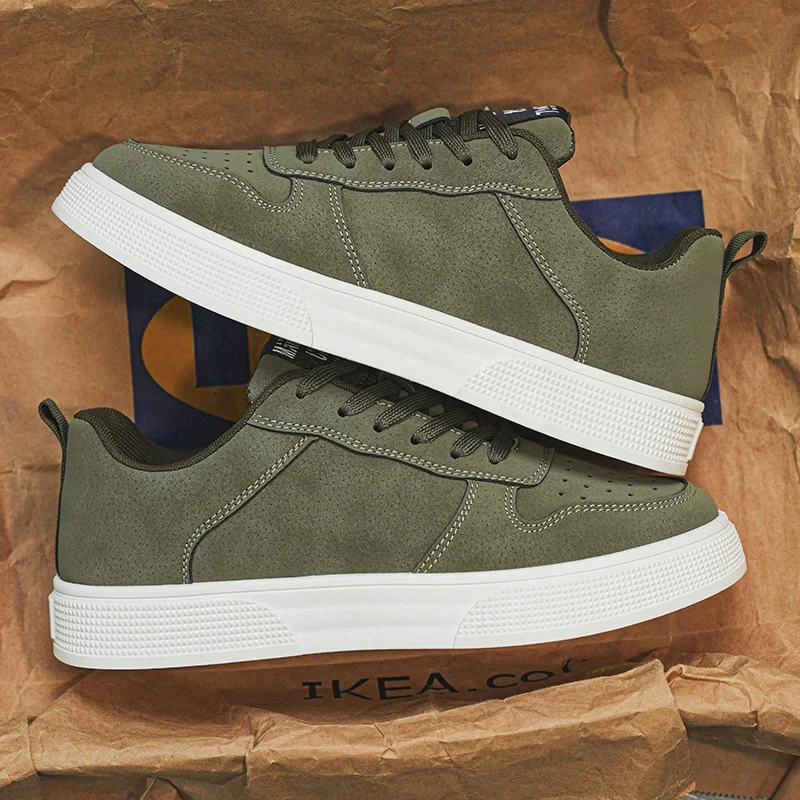 أحذية رياضية رخيصة للرجال باللون الأخضر مقاس كبير 47 48 أحذية تزلج رجالية منصة Harajuku أحذية تزلج رجالية منخفضة القطع Zapatos Hombre