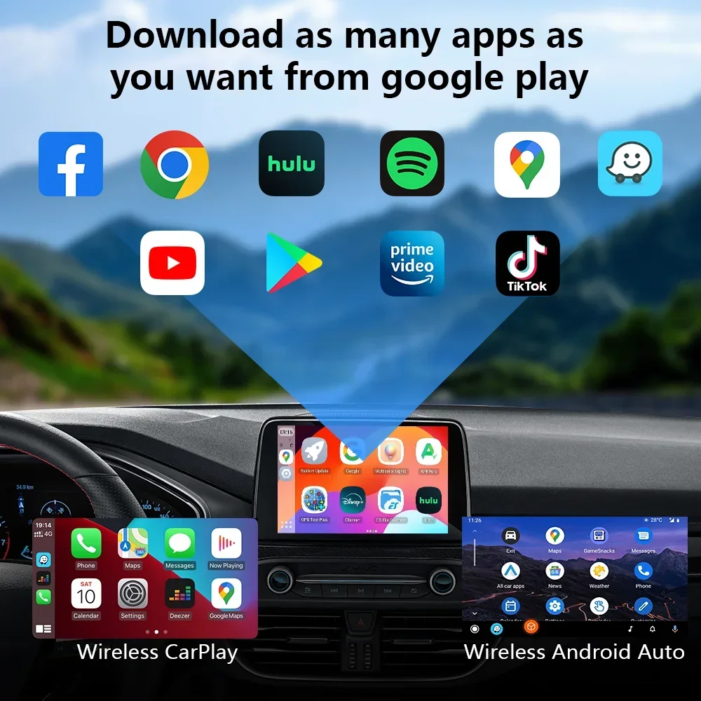 2026 2024 Year Carplay Portable Wireless Android Auto Android 13 Carplay Ai Box 8GB 128GB Or 4GB 64GB Is Optional