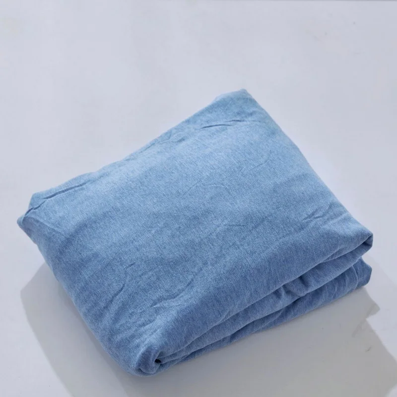Junwell 100% Cotton Yarn-dyed Jersey Fabric Fitted Sheet With Elastic Around Mattress Protect Super Soft W Height 25CM