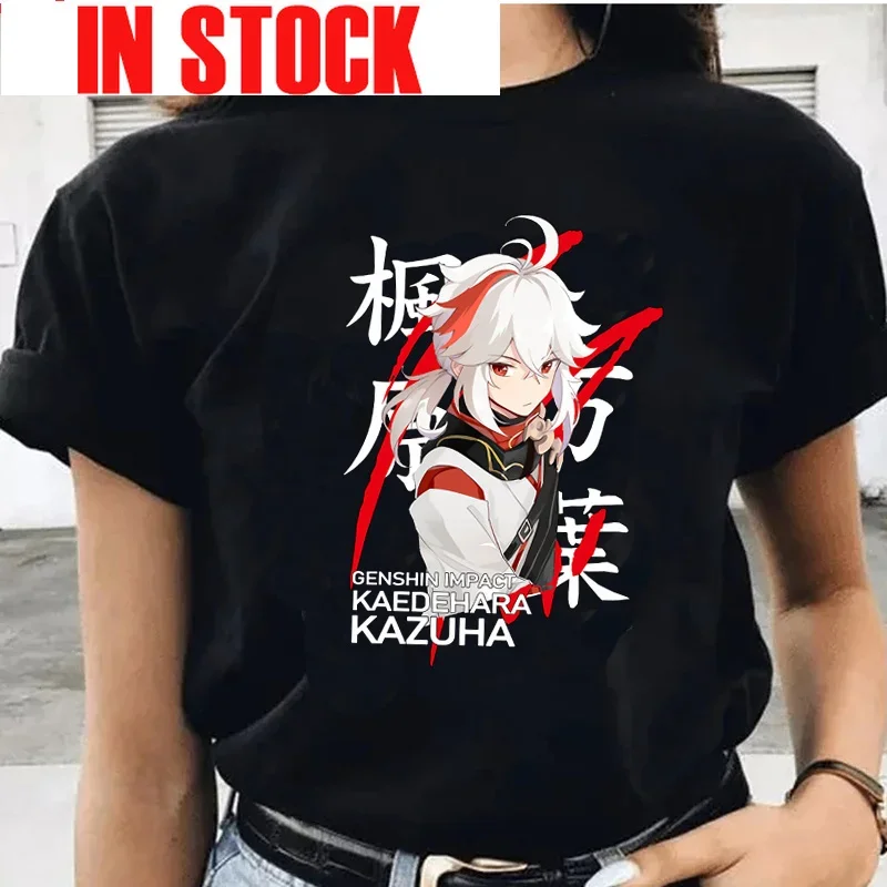 Genshin Impact Printing Women T-shirt Hu Tao Xiao Kaedehara Kazuha T-shirt Ulzzang Harajuku Kawaii Unisex Clothes Streetwear Top