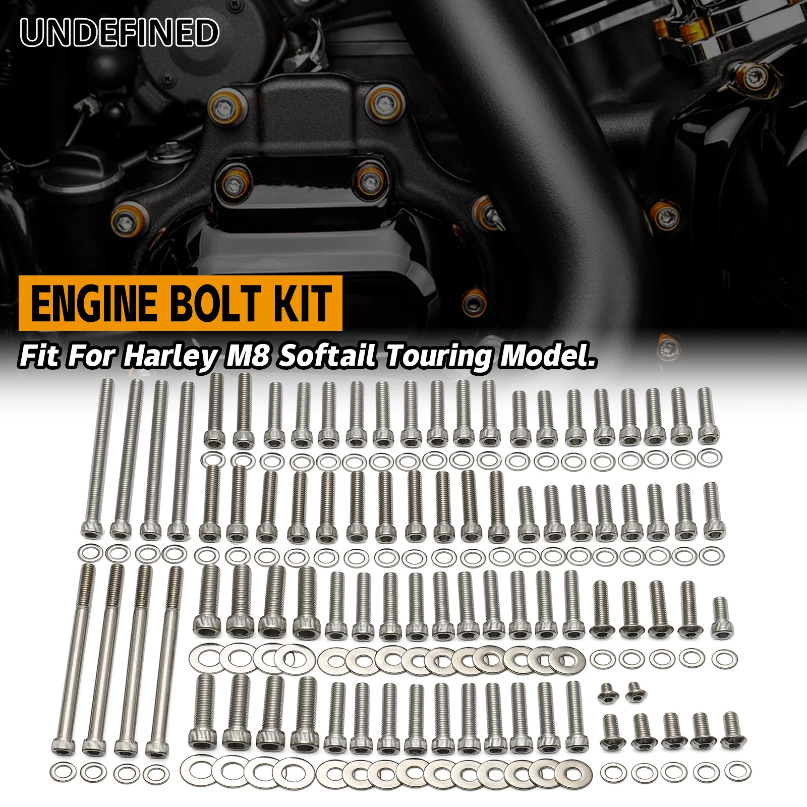 

Motorcycle Engine Bolt Kit Set For Harley M8 Softail Standard Fat Boy Low Rider Touring Electra Street Road Glide Road King