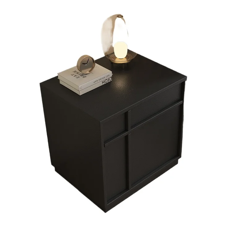Medieval black hidden bedside table safe integrated storage anti-theft bedroom bedside table