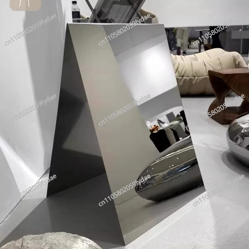 Standing Internet Celebrity Photo Punching Mirror Billboard Coffee Shop Display Board Floor-standing Stainless Steel Signboard