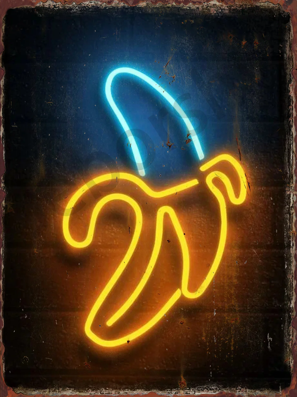 Cool Neon Signs Fruit Metal Tin Signs Cherry Banana Vintage Poster Room Decor Fruit Shop Plaques Wall Art Iron Plate Painting