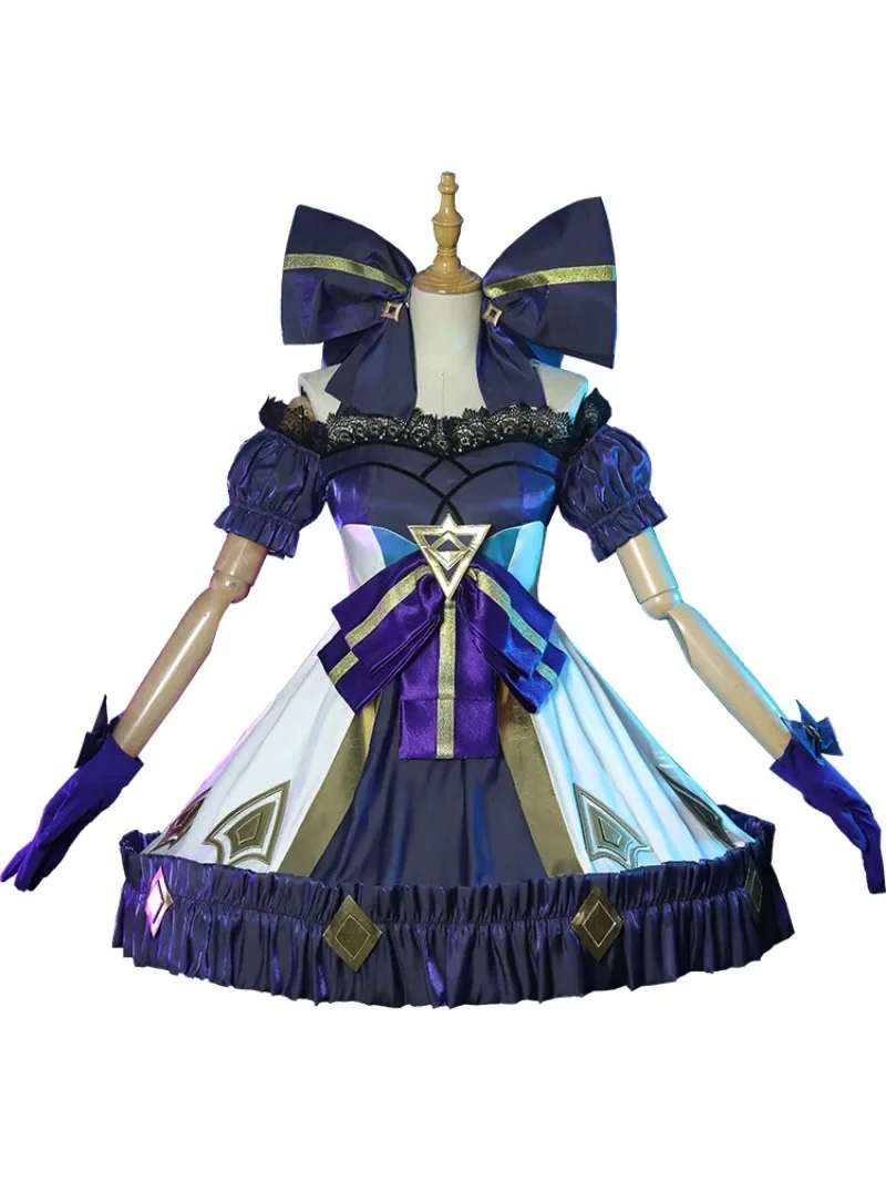 Spiel Gwen Cosplay Kostüm Anime Spiel Lol heilige Näherin Perücke sexy Frau Kampf Lolita Uniform Halloween Loli täglich Cos Kleid