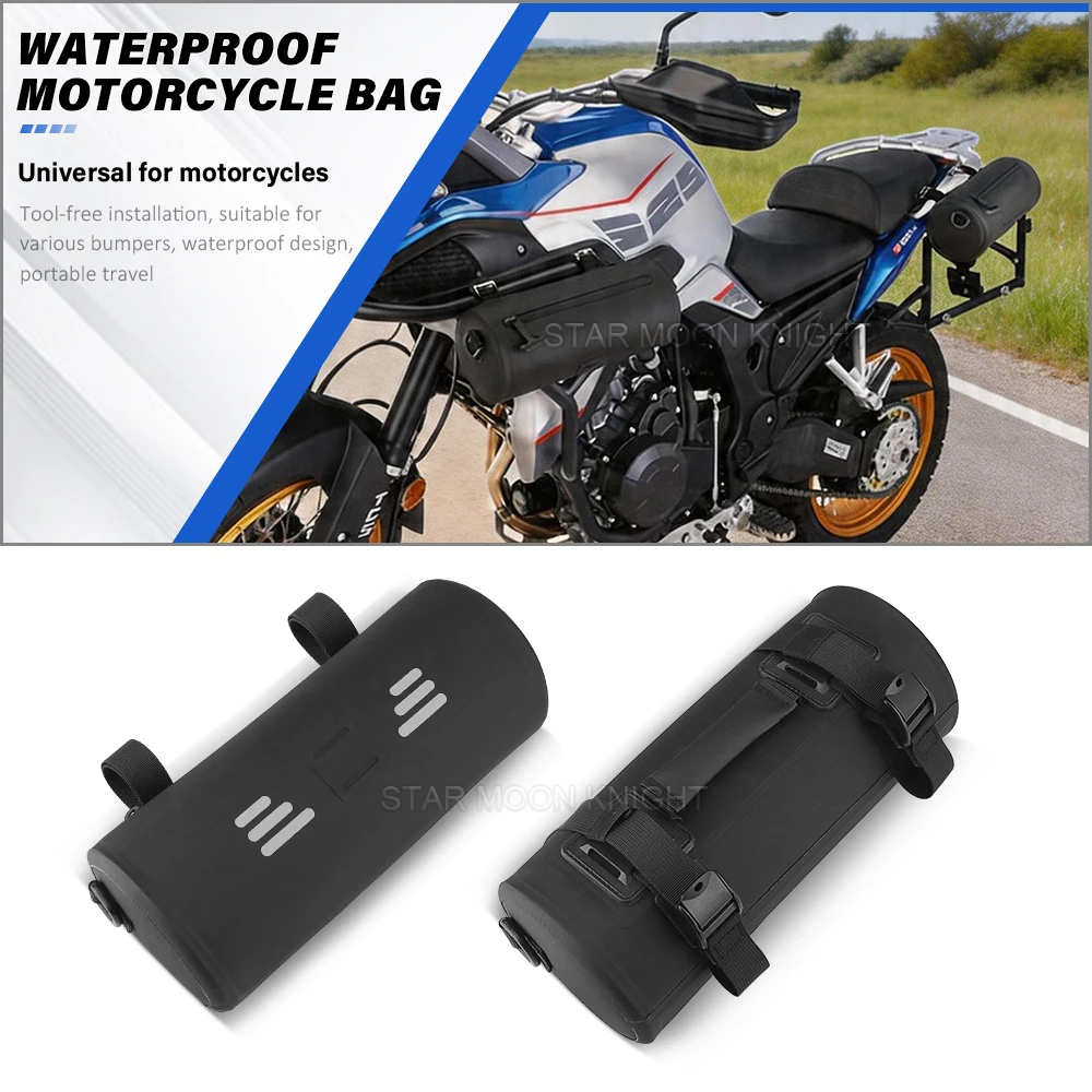 

Universal 3.8L Motorcycle Bag Waterproof Side Bag Retro Cylinder Rear Seat Tool Storage Pack With Shoulder Strap Accessories