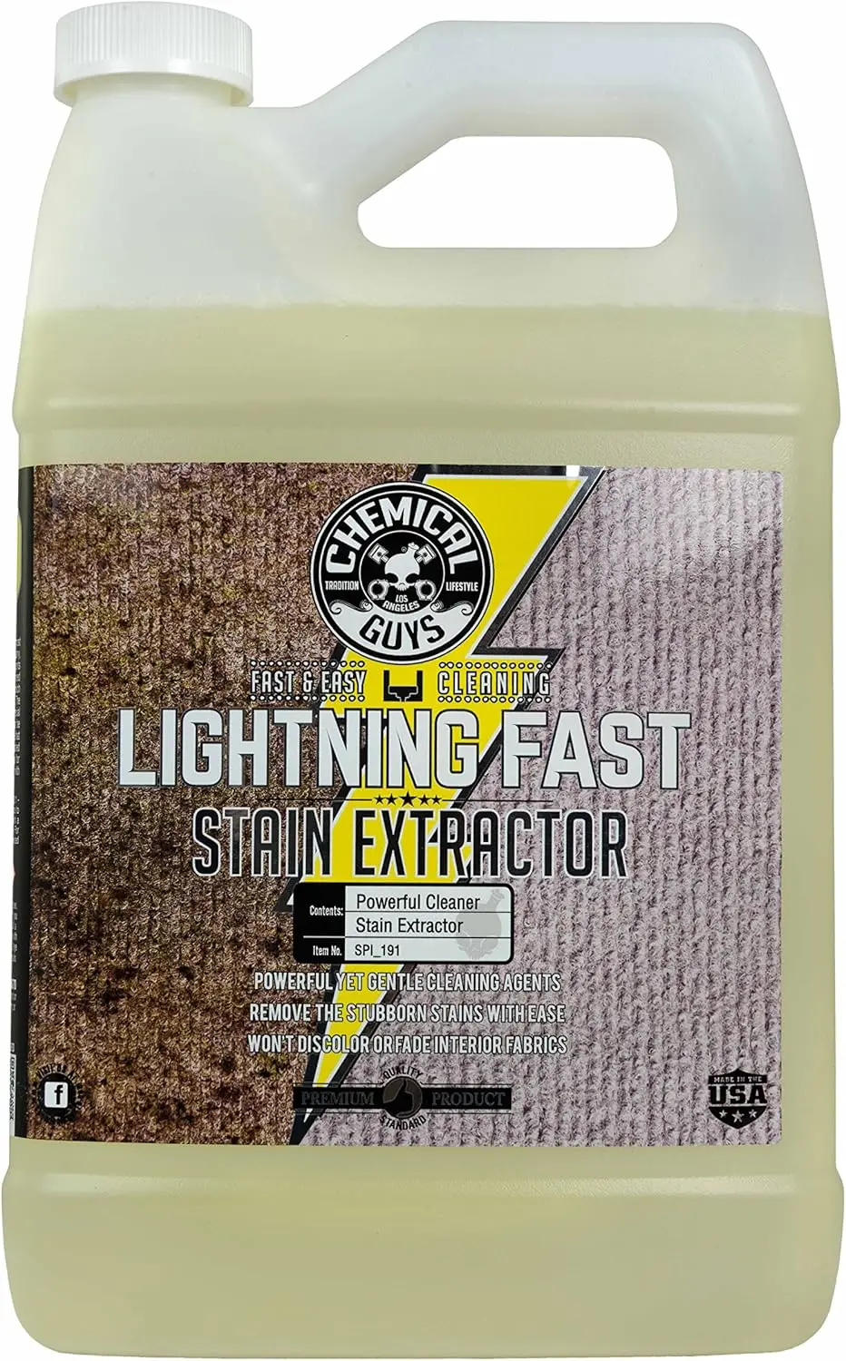 

Fast Carpet & Upholstery Stain Remover, Safe for Fabric, Cars, Home, Office - Fresh Scent 128 oz