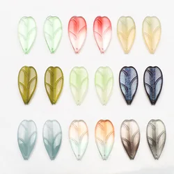 20Pcs/Lot 13x26mm Lampwok Crystal Glass Glazed Petal Peach Leaf Beads For DIY Making Jewelry Earing Necklace Hairpin Accessories