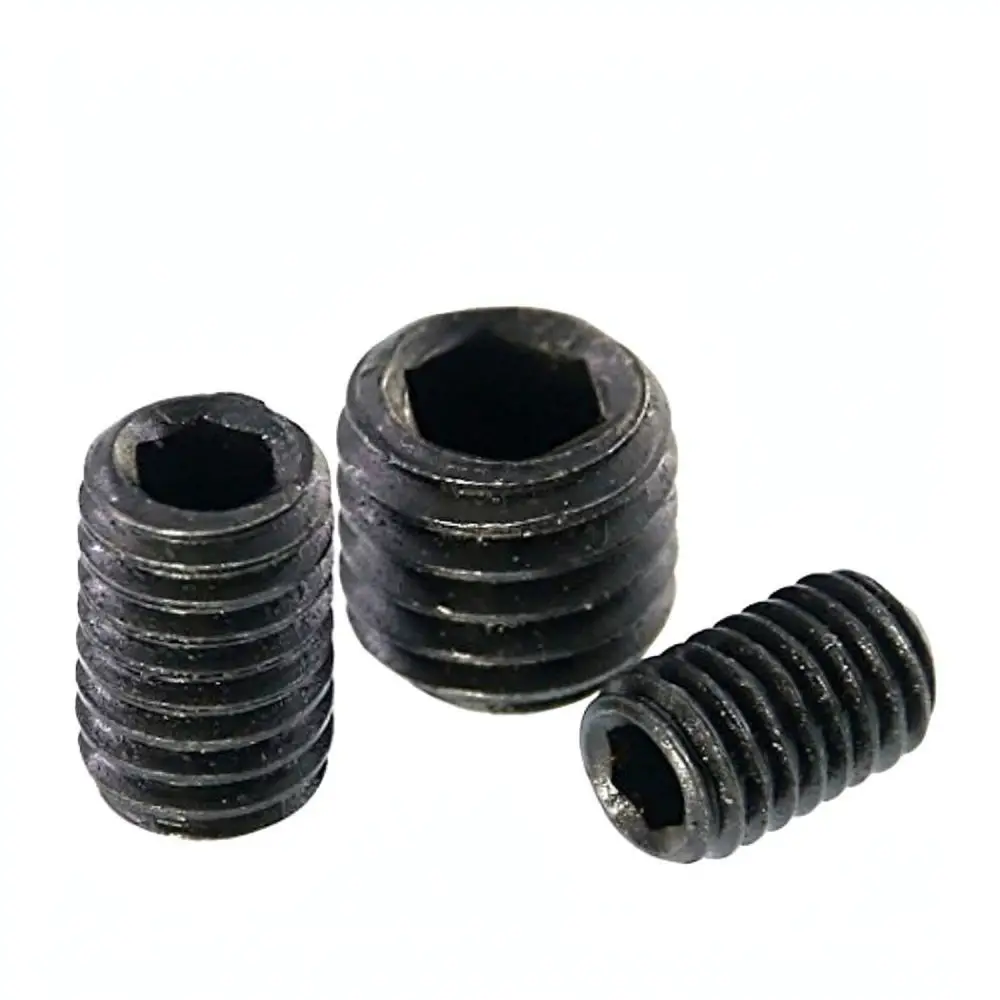 Carbon Steel Hex Socket Flat Tip Grub Screws Assorted Kit For Mechanical Gear Bearing Shaft Assembly Fastening