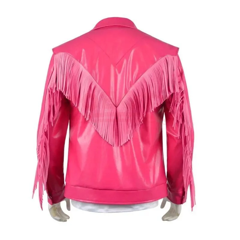Garrett Garrison Cosplay The Garbage Man Costume Movie Steve Role Play Men Pink Fringed Jacket Halloween Party Comic Con Outfit view 3