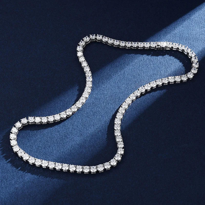 

HORRIPAL 2/3/4/5mm D VVS1 Full Moissanite Tennis Necklace S925 Sterling Silver GRA Party Wedding Shining Luxury Find Jewelry