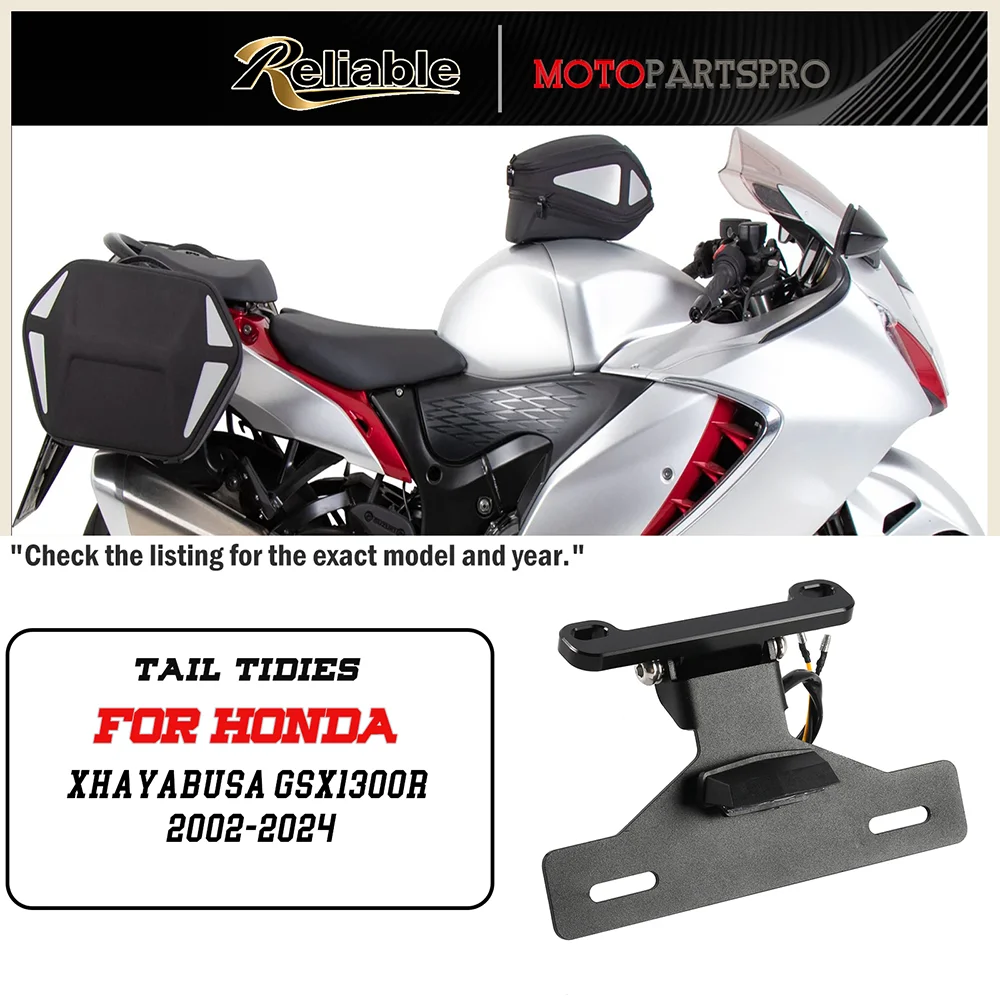 

For SUZUKI HAYABUSA GSX1300R 2002-2024 License Plate Holder Motorcycle Tail Frame Bracket LED Number Light Fender Eliminator