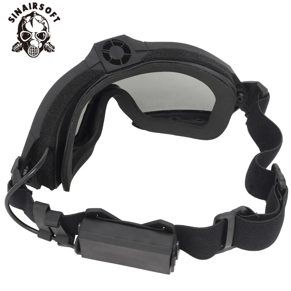 Gogle taktyczne Anti-Fog Anti-Shock z wentylatorem wewnątrz i na zewnątrz podwójny tryb scena Airsoft Paintball kask narciarski okulary