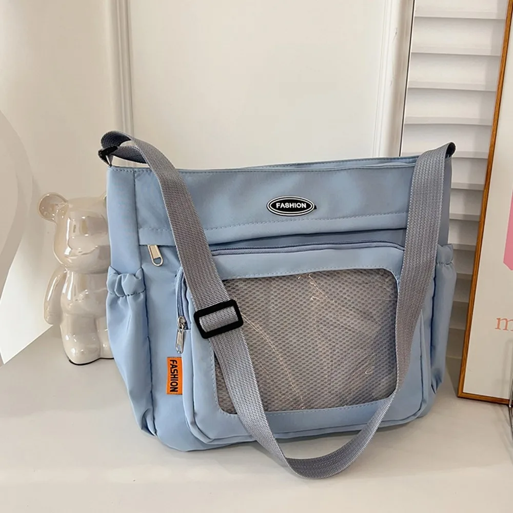 

Sweet Zipper Bag Solid Color Itabag Nylon Cotton Doll Bag Transparent Bags Idol Merchandise Storage Wallet Shoulder Bag Outdoor