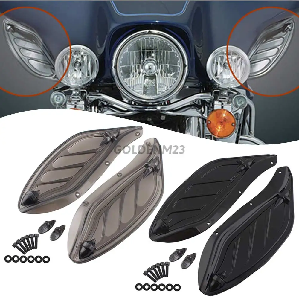 1 Pair Air Deflector With Mouinting Hardware Fits For Harlay Electra Glide Ultra Classic Street Glide Tri Glide Cvo 1996-2013