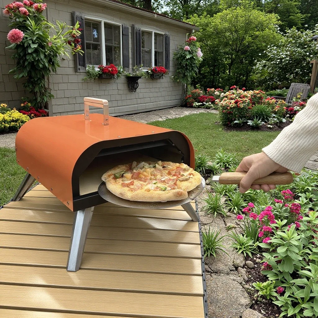 2025 تصميم جديد المحمولة الصلب فرن البيتزا موقد في الهواء الطلق مخيم ودية مصنع منفذ الخشب بيليه النار دخاني الفحم الوقود