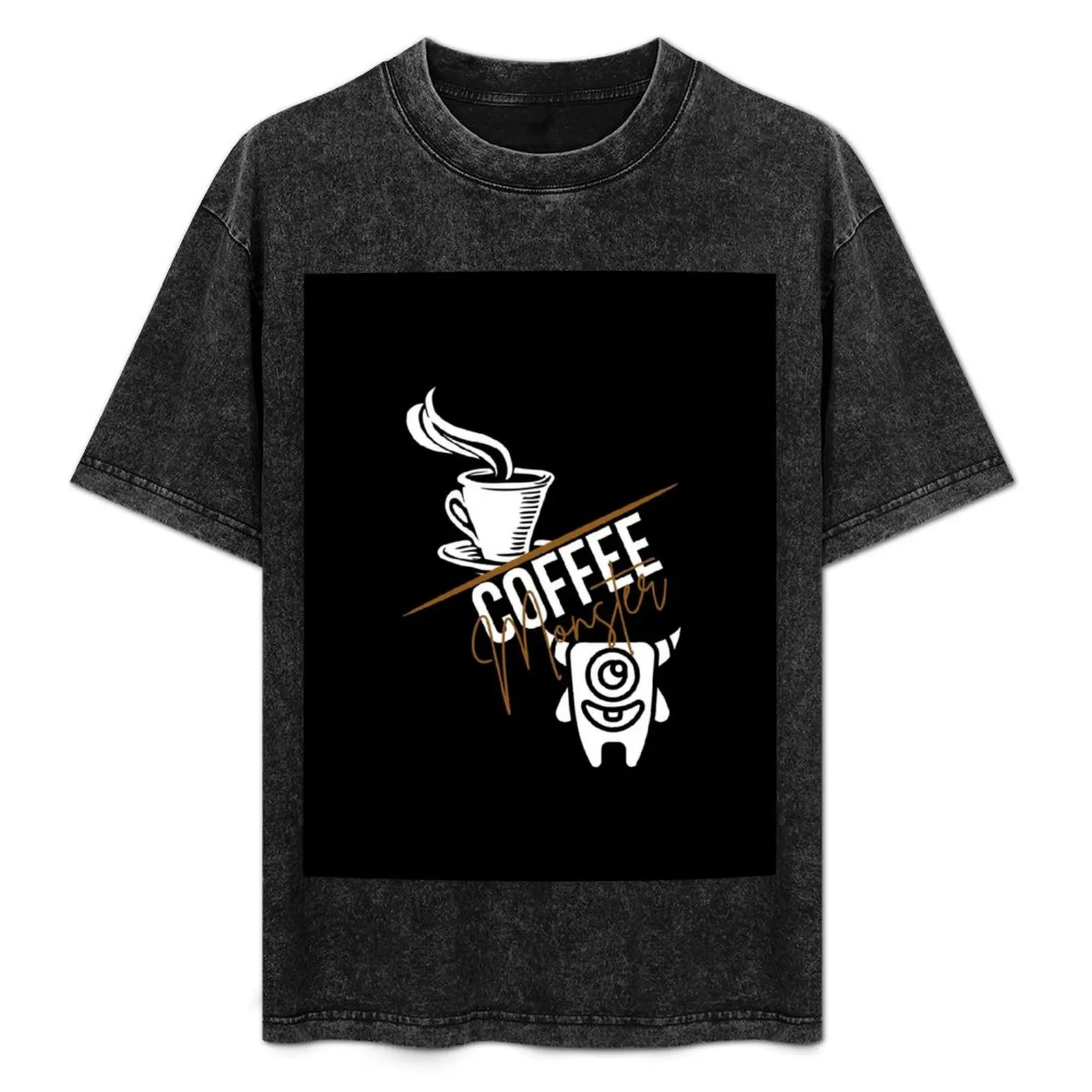Coffee lover monster T-Shirt Soft Stretch Short Sleeve Top