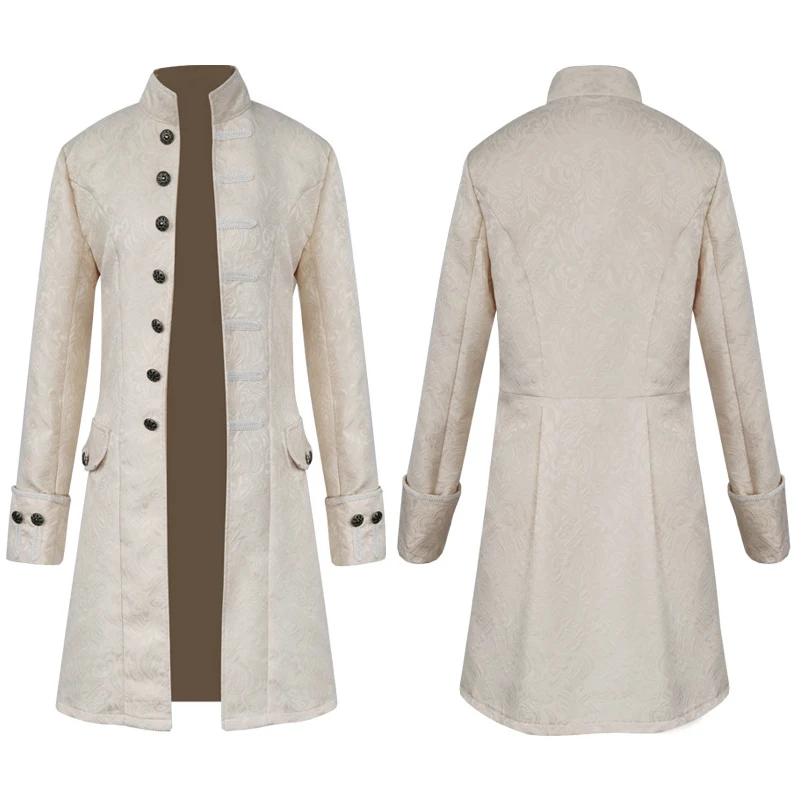 Men's Gothic Vintage Jacket Outfit Steampunk Embroider Victorian Edwardian Cosplay Coat Tailcoat Halloween Carnival Costume
