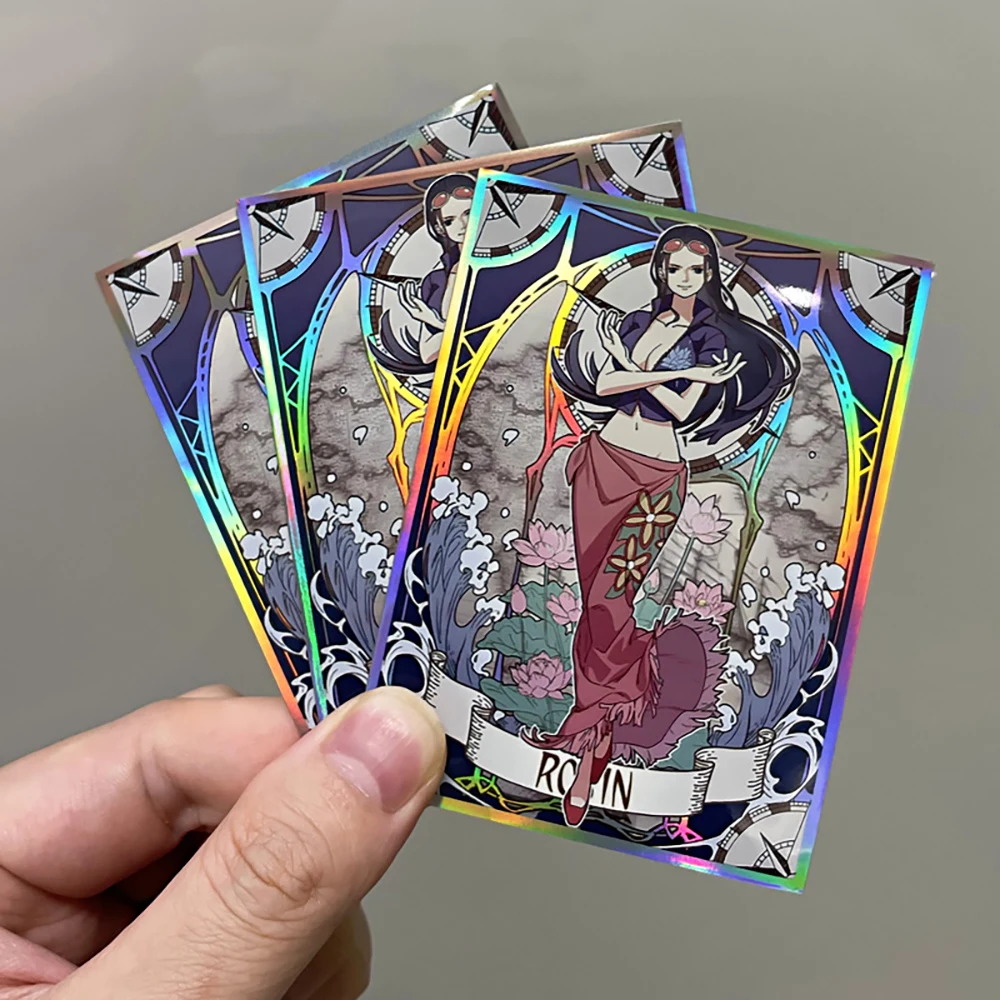 60PCS 67x92mm Holographic Art Anime Card Sleeves Board Game Trading Card Protector for MTG/PKM/PTCG Game Cards