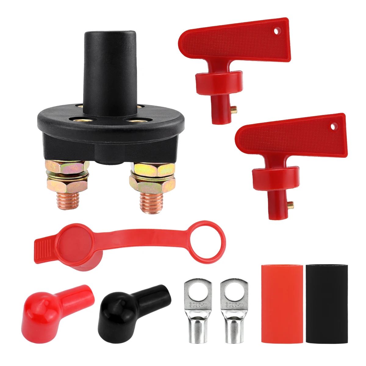 300A 12V 24V Red 2Key Cut Off Battery Main Kill Switch Vehicle Car Modify Isolator Disconnector Truck Boat Auto Car Power Switch