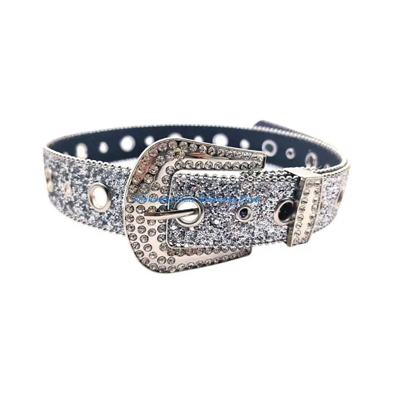 

573B Nightclub Waist Belt Shinning Full Sequins Belt for Woman Men Jeans Formal Dress